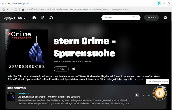 Songs von Amazon Music über Webplayer hinzufügen