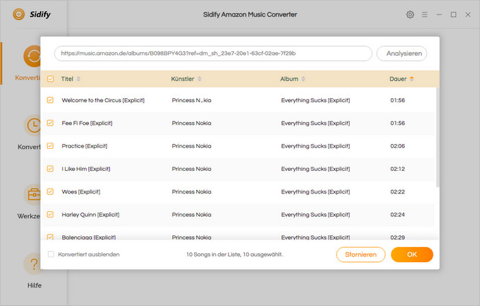 Amazon Music zu Sidify hinzufuegen