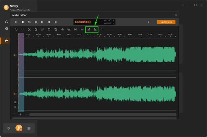 Einblenden oder Ausblenden in Sidify