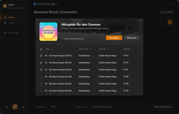 Hörspiel von Amazon Music hinzufügen