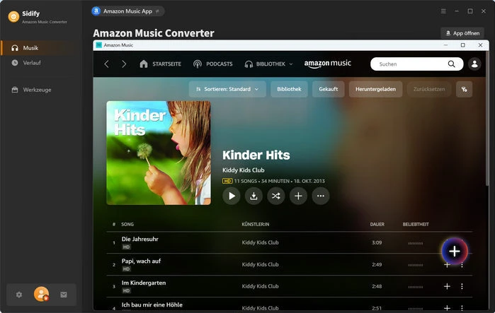 Kinderlieder von Amazon Music hinzufügen