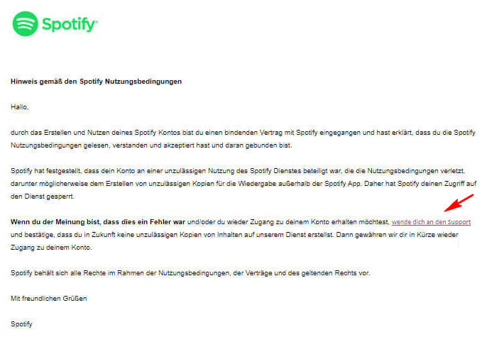 E-Mail von Spotify