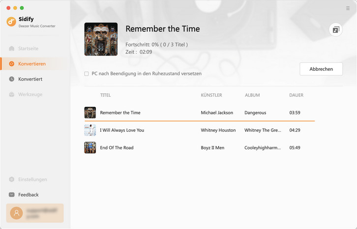 Deezer-Musik konvertieren