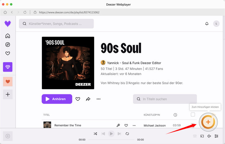 Songs von Deezer hinzufügen