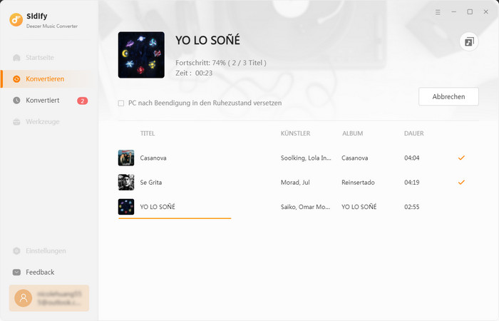 Deezer-Musik konvertieren