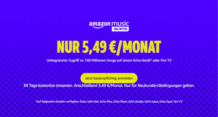 Amazon Music Unlimited für Echo-Gerät