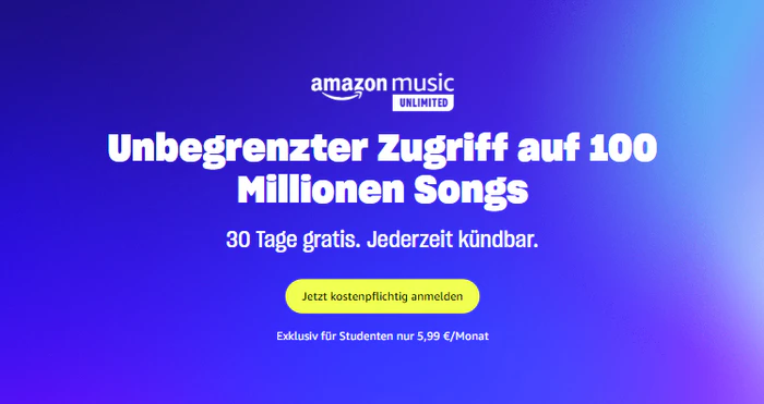 Amazon Music Unlimited für Studierende