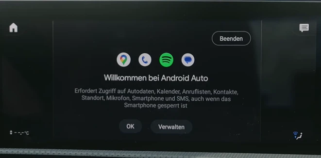 Amazon Music auf Android Auto erfolgreich verbunden