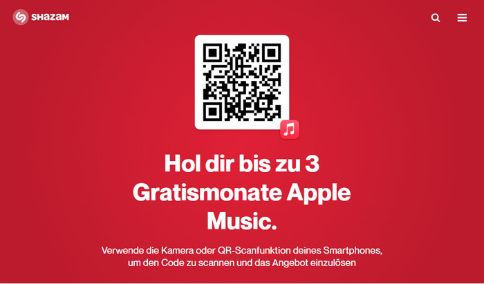 Apple Music bei Shazam 3 Monate gratis nutzen