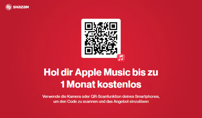 Apple Music bei Shazam 1 Monat gratis nutzen