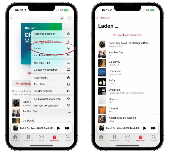 Download von Apple Music