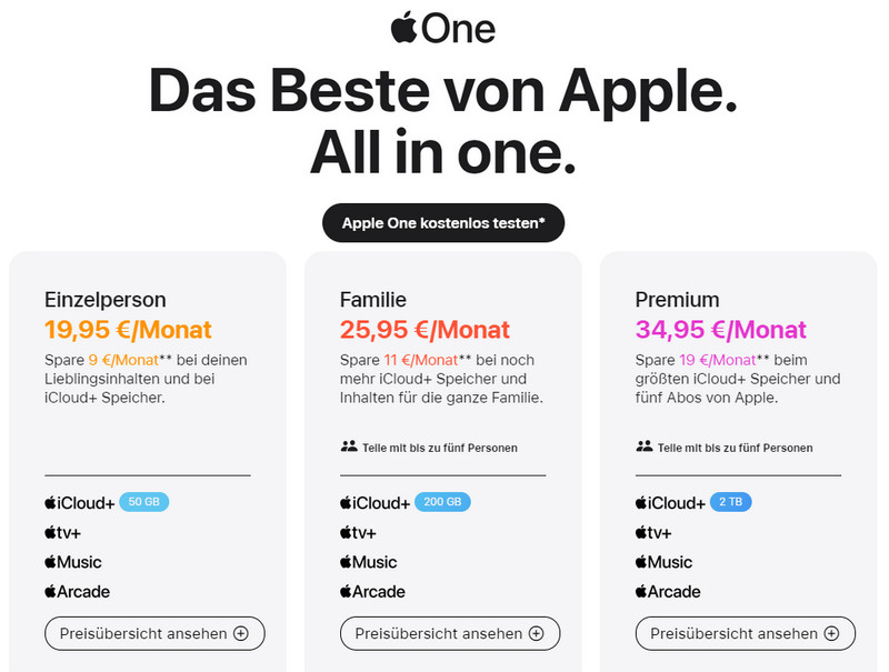 Apple Music mit Apple One 1 Monat lang kostenlos nutzen