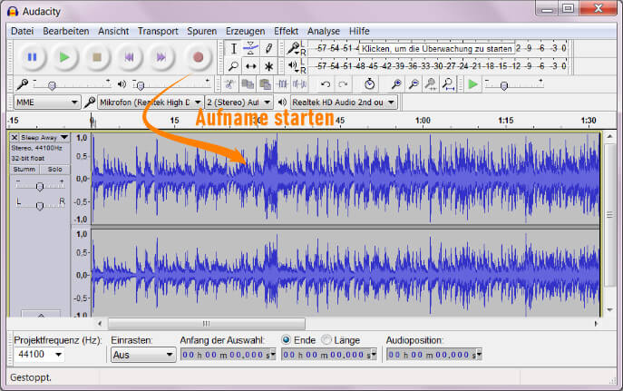 Audible mit Audacity aufnehmen