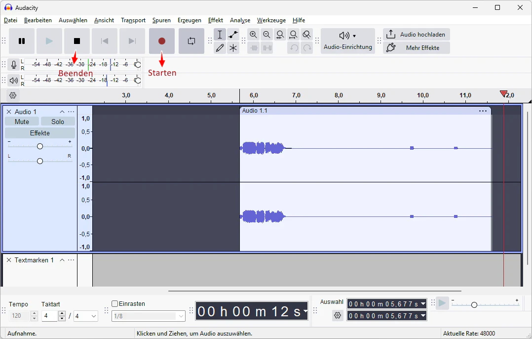 Spotify Songs mit Audacity aufnehmen