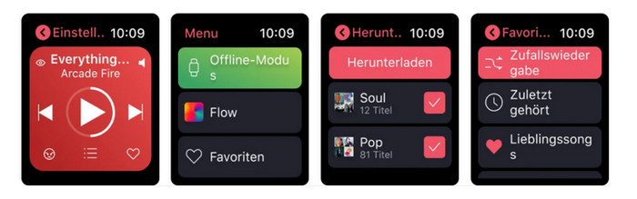 Deezer App auf Apple Watch