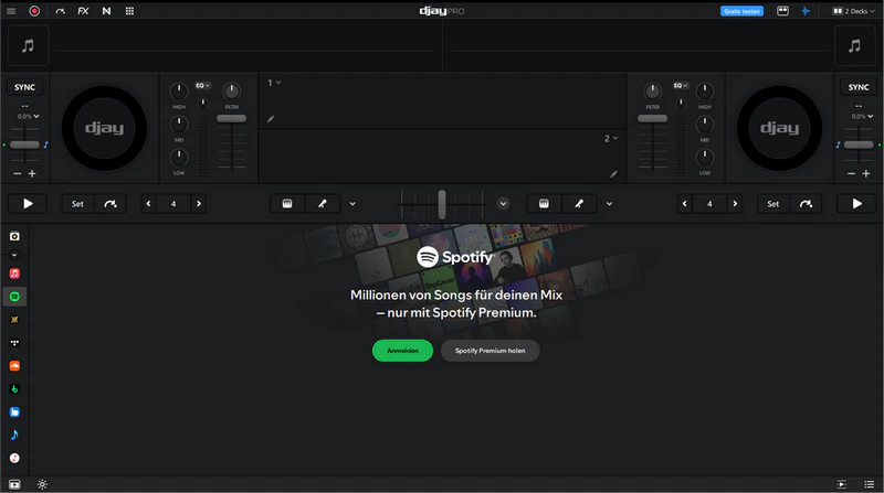 Spotify in djay Pro anmelden