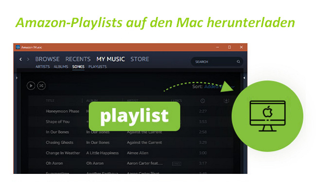 Playlist von Amazon Music auf den Mac herunterladen