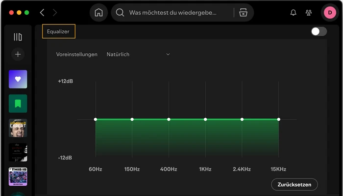 Equalizer einstellen