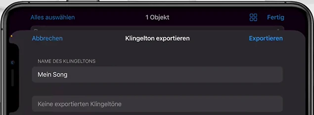 MP3 Klingelton exportieren