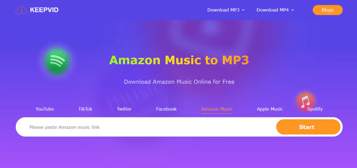 KeepVid Amazon Music to MP3 Downloader