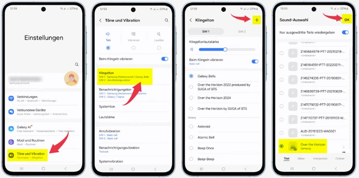 Samsung Klingelton festlegen
