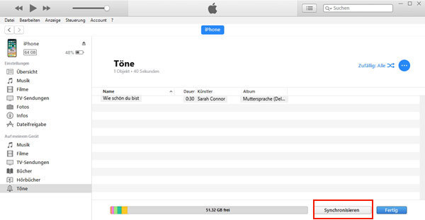 Spotify Songs synchronisieren