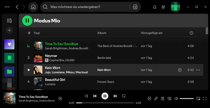 Modus Mio Playlist auf Spotify