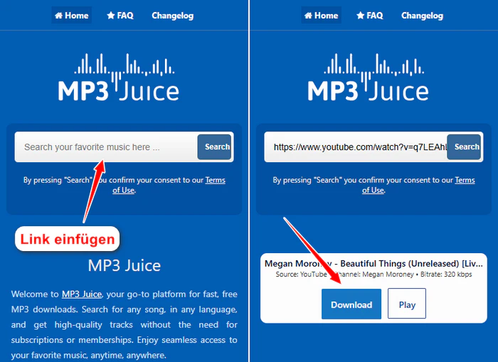 MP3 Downloads mit MP3 Juice