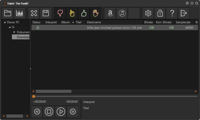 mp3paw Bitrate checken