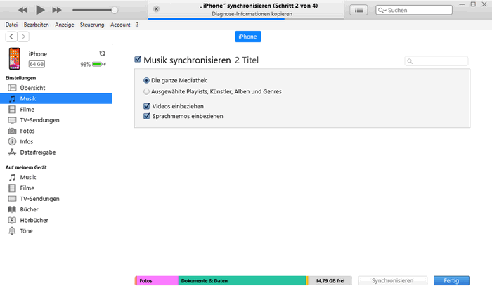 Musik mit iTunes synchronisieren
