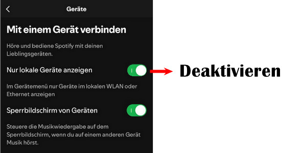 Nur lokale Geräte anzeigen