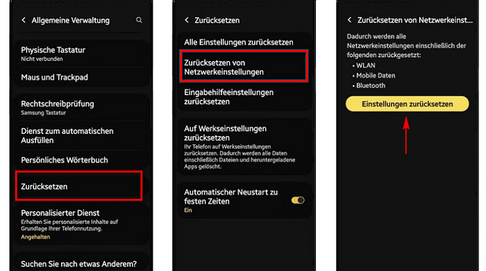 Netzwerkeinstellungen auf Android zurücksetzen