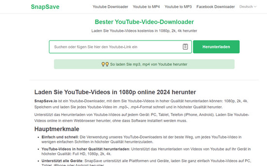 SnapSave YouTube Video Downloader