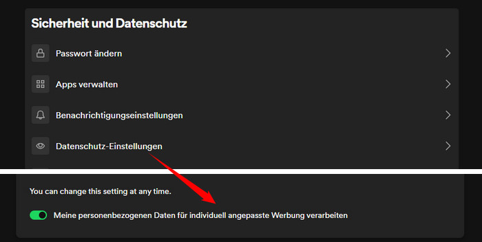 Spotify personalisierte Werbung deaktivieren
