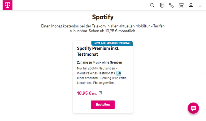 Spotify Premium bei Telekom
