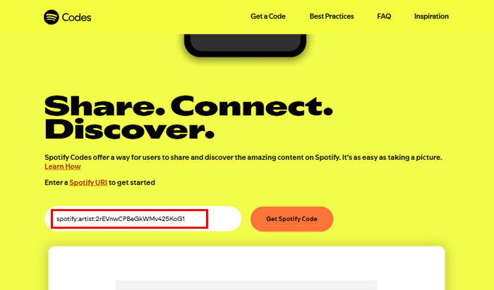 Spotify Code Webseite besuchen