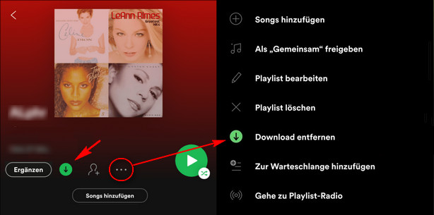 Spotify Downloads auf dem Handy löschen