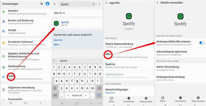 Hintergrundaktivität erlauben android