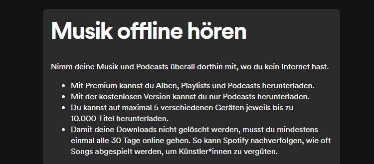 Spotify offline nutzen