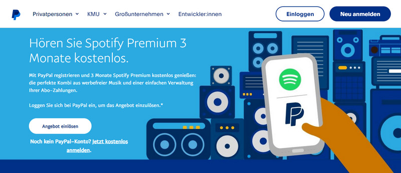 Spotify Premium kostenlos über PayPal erhalten