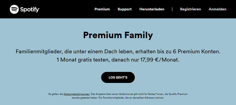 Spotify Premium Family beitreten