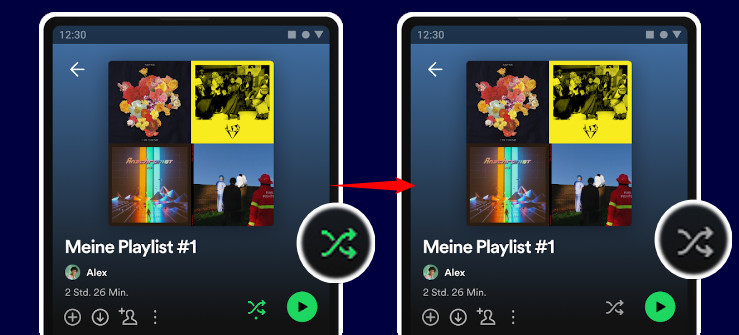 Spotifiy Shuffle auf dem Smartphone deaktivieren