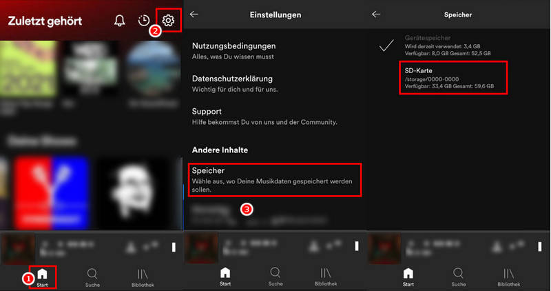 Spotify-Speicherort auf dem Android-Gerät finden