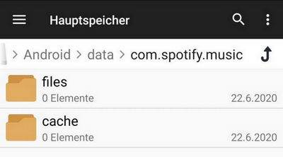 Spotify-Speicherort auf dem Android-Gerät navigieren