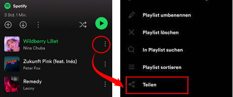 Spotify Songs auf Android teilen