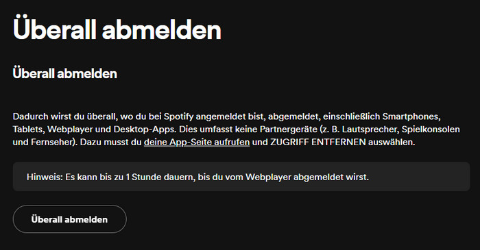 Spotify Geräteberechtigungen verwalten
