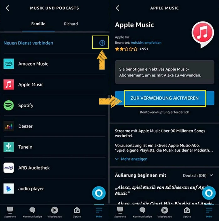 Apple Music mit Alexa verbinden