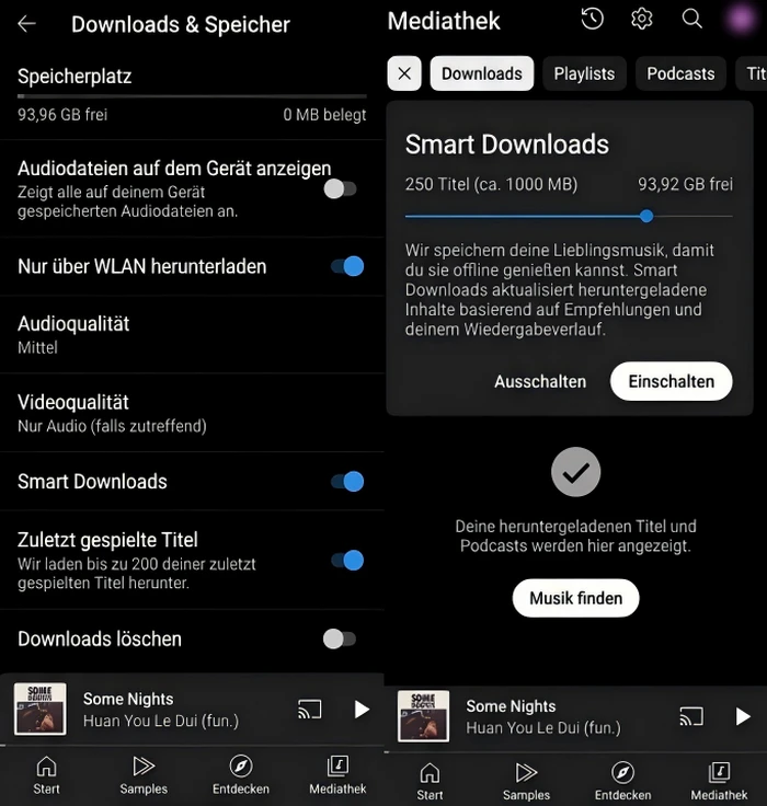 Smart Downloads einstellen