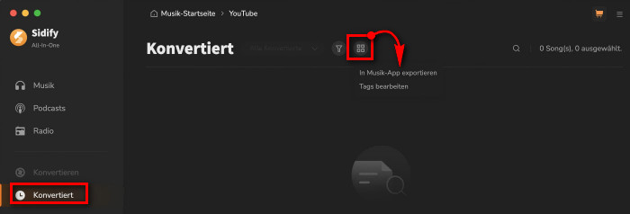 Sidify All-In-One Musik zu Music App speichern