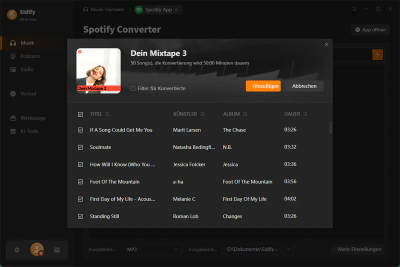 Sidify All-In-One Musik Wählen
